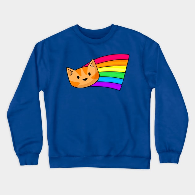 Rainbow cat Crewneck Sweatshirt by Doodlecats 